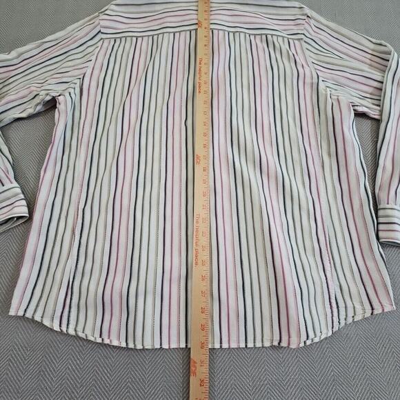 Calvin Klein Shirt Men's XXL Striped Textured Long Sleeve Y2K Boho Modern Fit - Picture 10 of 14